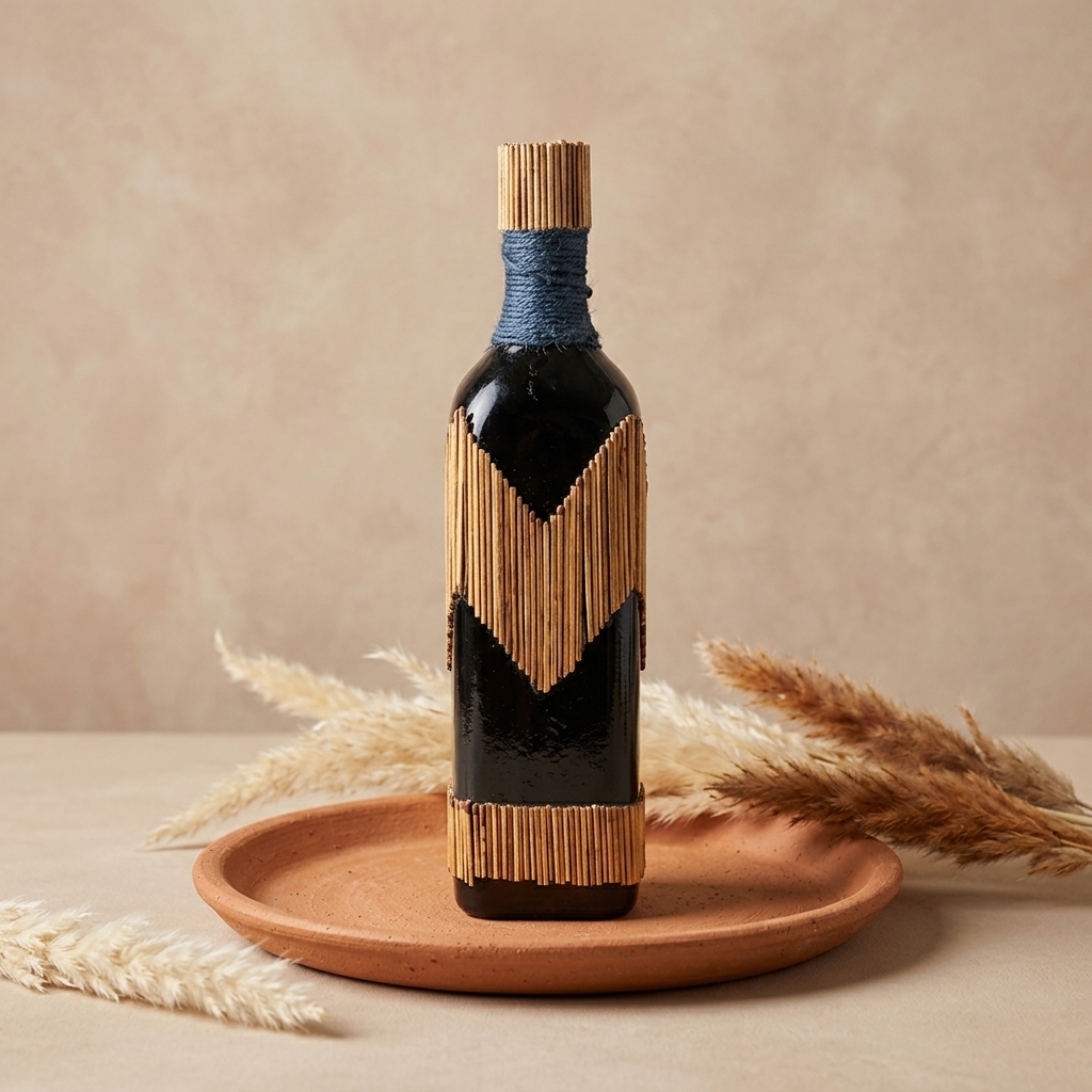 Chevron Wood Matchstick Bottle