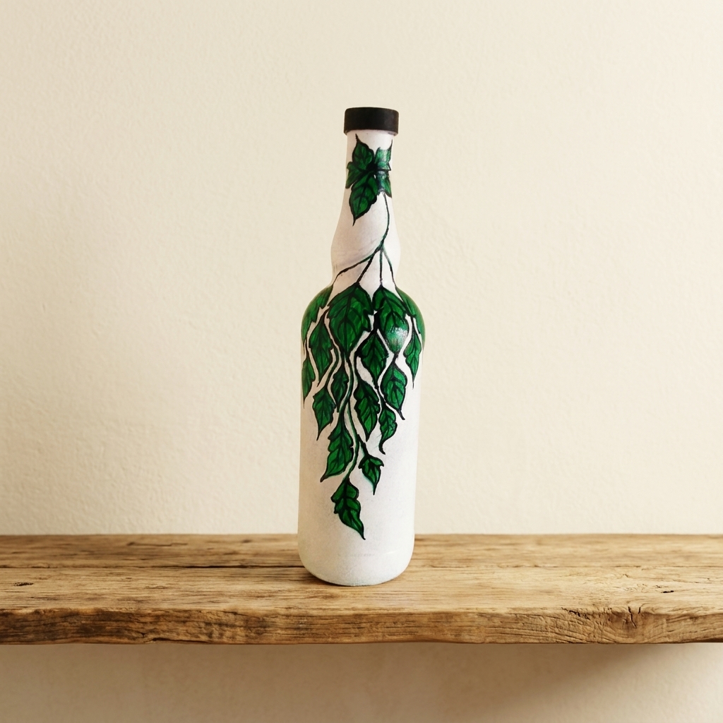 Foliage Hand-Painted Bottle